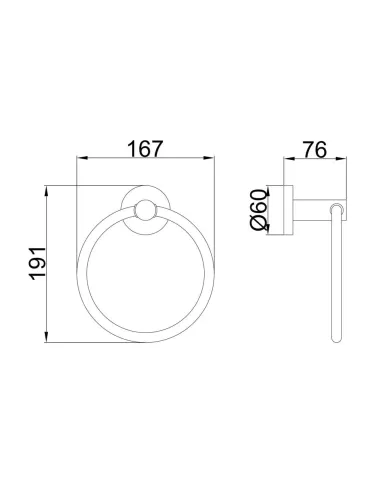 Держатель для полотенец Frap F30204, нержавеющая сталь, черный