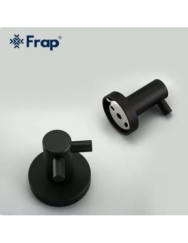 Крючок для полотенец Frap F30205-2, двойной, нержавеющая сталь, черный