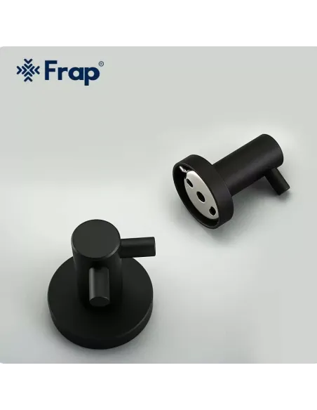 Крючок для полотенец Frap F30205-2, двойной, нержавеющая сталь, черный