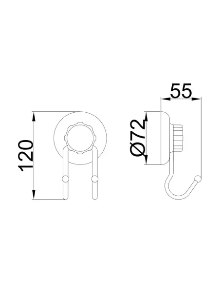 Гачок для рушників Frap F3905-2 на присосці подвійний, хром