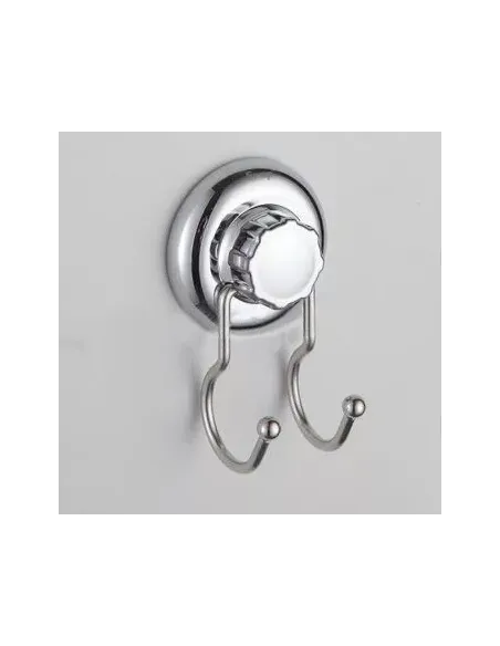 Гачок для рушників Frap F3905-2 на присосці подвійний, хром