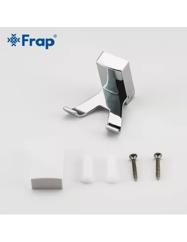 Крючок для полотенец Frap F1805-2 прямоугольный двойной, хром