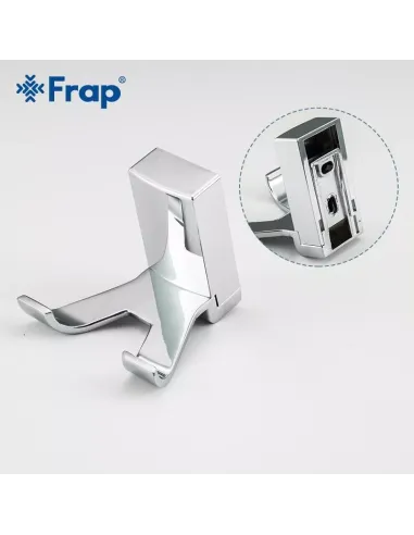 Крючок для полотенец Frap F1805-2 прямоугольный двойной, хром