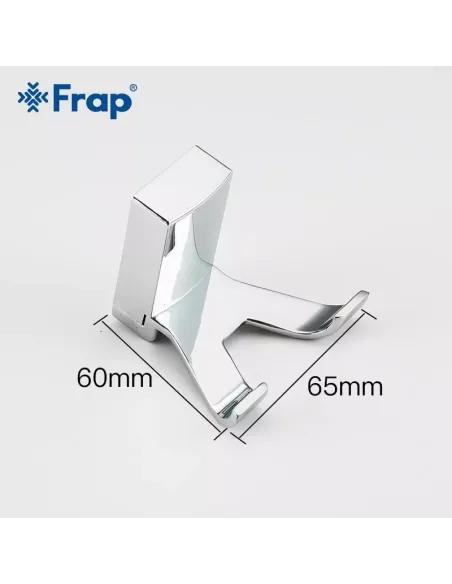 Крючок для полотенец Frap F1805-2 прямоугольный двойной, хром