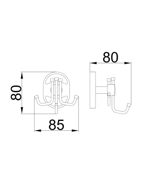 Крючок для полотенец Frap F1905-3 тройной, хром