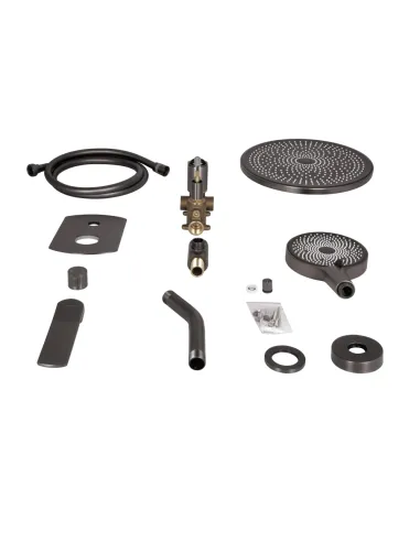 Душевая система Q-tap Slavonice QTSLA113GMB45899 Gunmetal Black PVD, скрытого монтажа, без излива