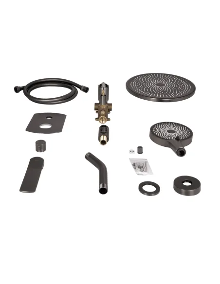 Душевая система Q-tap Slavonice QTSLA113GMB45899 Gunmetal Black PVD, скрытого монтажа, без излива