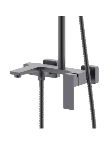 Душевая система Q-tap Gemini QTGEM111GMB45688 Gunmetal Black PVD с изливом