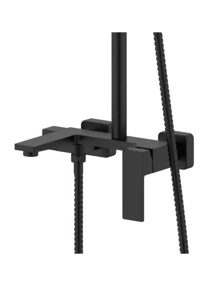 Душевая система Q-tap Gemini QTGEM111BLM45686 Black Matt с изливом с изливом