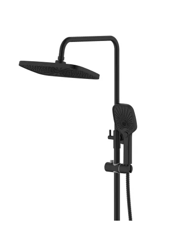 Душевая система Q-tap Gemini QTGEM111BLM45686 Black Matt с изливом с изливом