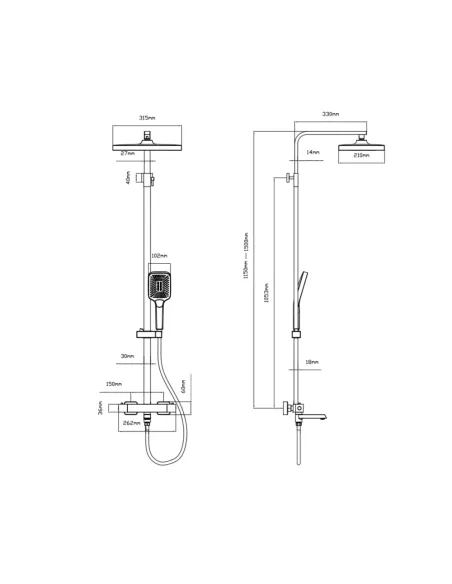 Душова система Q-Тap Swan Cascada QTSWA112CRM45902 Chrome з термостатом