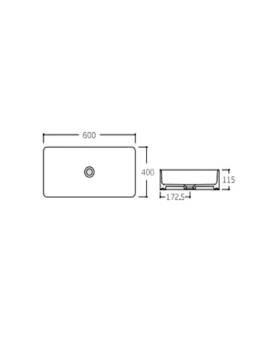 Накладна раковина Q-Tap Tern QT17112174WN White, 600x400x110 мм