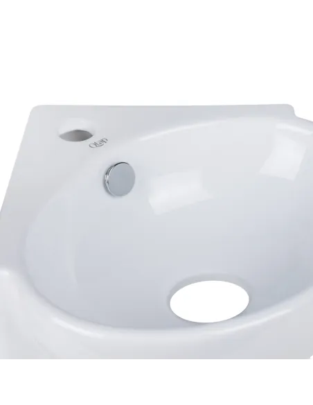 Керамическая раковина Q-Тap Leo N QT11115010WN White, угловая, 380x360x130 мм настенная Керамическая раковина Q-Тap Leo N QT11115010WN White, угловая, 380x360x130 мм настенная