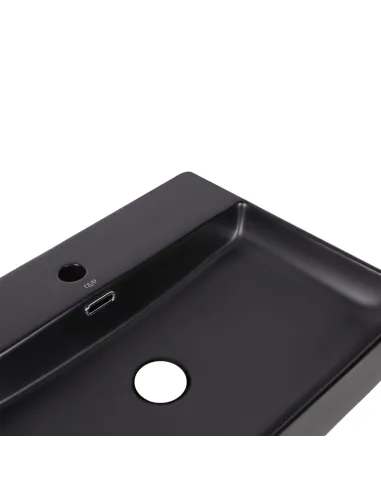 Керамічна раковина Q-Тap Nando LT QT12112173SMBMBN Matt Black, 500х420х130 мм настінна