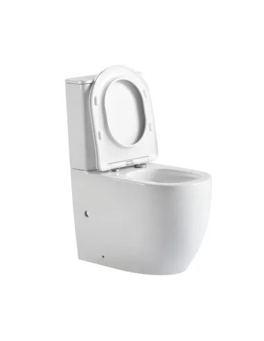 Унитаз компакт Q-Tap Robin New Ultra Quiet WHITE QT13226083AW, 660x360x855 мм, безободковый, сиденье Soft-close