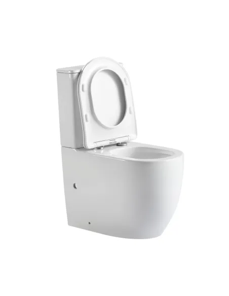 Унитаз компакт Q-Tap Robin New Ultra Quiet WHITE QT13226083AW, 660x360x855 мм, безободковый, сиденье Soft-close