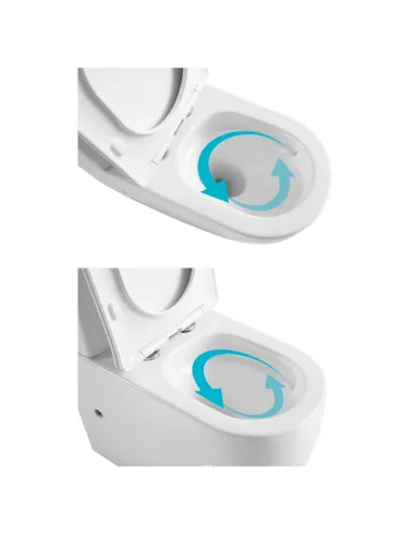 Унитаз компакт Q-Tap Robin New Ultra Quiet WHITE QT13226083AW, 660x360x855 мм, безободковый, сиденье Soft-close