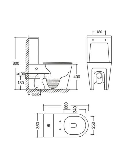 Унітаз компакт QTap Vlasta Ultra Quiet WHITE QT28228300W, 660x360x800 мм, безободковий, сидіння Soft-close