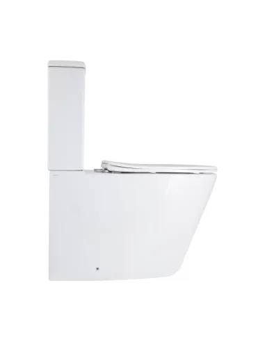 Унитаз компакт Q-Tap Vlasta Ultra Quiet WHITE QT28228300W, 660x360x800 мм, безободковый, сиденье Soft-close