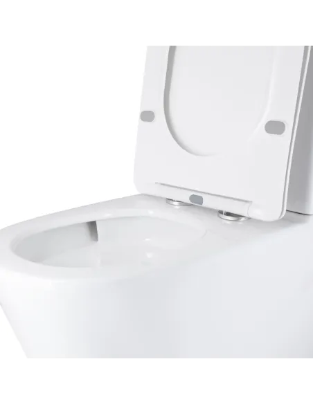 Унітаз компакт QTap Vlasta Ultra Quiet WHITE QT28228300W, 660x360x800 мм, безободковий, сидіння Soft-close