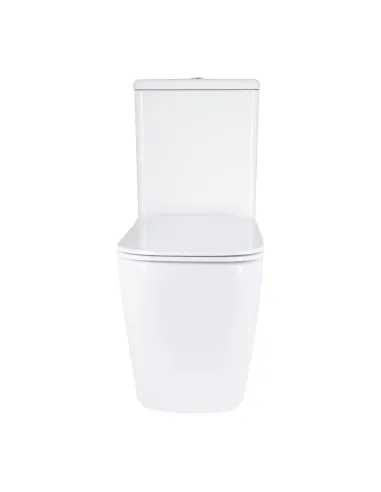 Унитаз компакт Q-Tap Stenava Rimless WHITE QT27228303W, 640x370x810 мм, безободковый, сиденье Soft-close