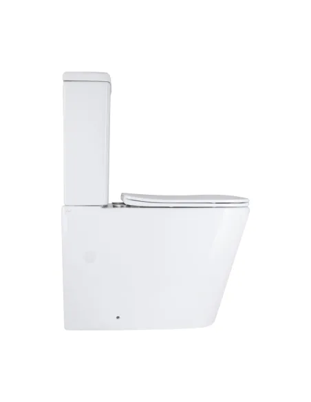 Унитаз компакт Q-Tap Stenava Rimless WHITE QT27228303W, 640x370x810 мм, безободковый, сиденье Soft-close