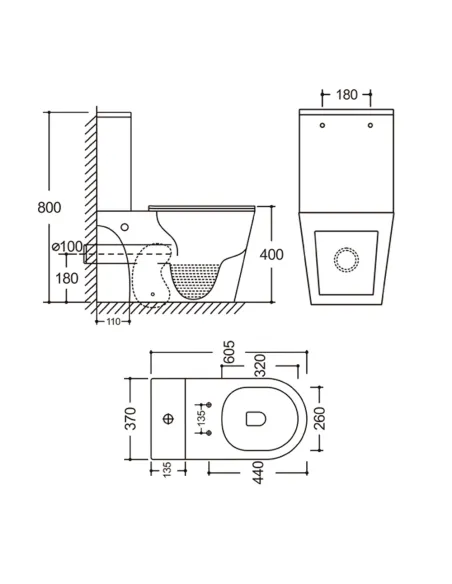 Унітаз компакт Q-Tap Dove Rimless WHITE QT06228380BW, 605x370x800 мм, безободковий, сидіння Soft-close