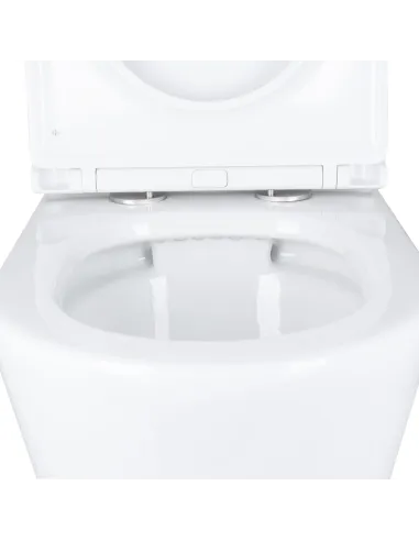 Унитаз компакт Q-Tap Dove Rimless WHITE QT06228380BW, 605x370x800 мм, безободковый, сиденье Soft-close