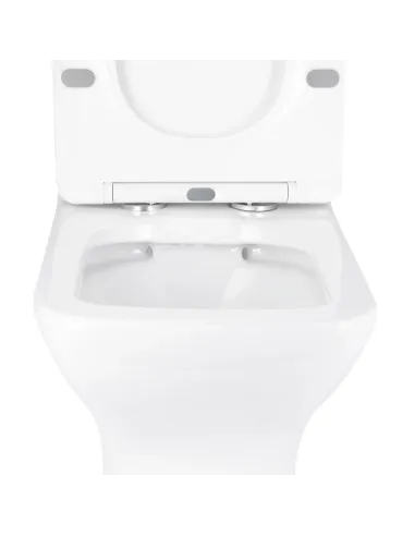 Унитаз компакт Q-Tap Aries Rimless WHITE QT03228302W, 620x360x800 мм, безободковый, сиденье Soft-close
