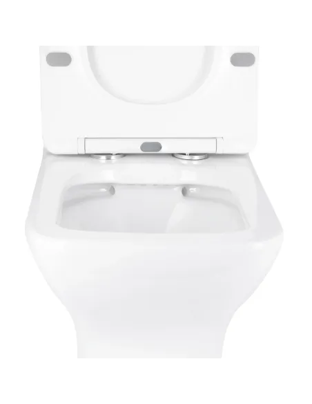 Унитаз компакт Q-Tap Aries Rimless WHITE QT03228302W, 620x360x800 мм, безободковый, сиденье Soft-close