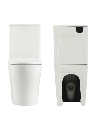 Унитаз компакт Q-Tap Virgo Ultra Quiet WHITE QT18226092AW, 660x360x855 мм, безободковый, сиденье Soft-close