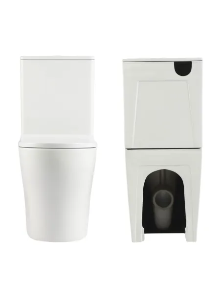 Унитаз компакт Q-Tap Virgo Ultra Quiet WHITE QT18226092AW, 660x360x855 мм, безободковый, сиденье Soft-close