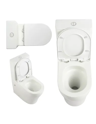 Унитаз компакт Q-Tap Virgo Ultra Quiet WHITE QT18226092AW, 660x360x855 мм, безободковый, сиденье Soft-close