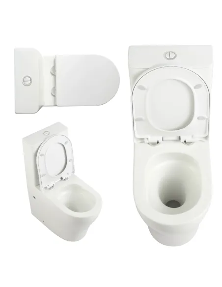 Унитаз компакт Q-Tap Virgo Ultra Quiet WHITE QT18226092AW, 660x360x855 мм, безободковый, сиденье Soft-close