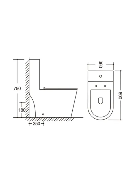 Унитаз моноблок Q-Tap Kolibri Ultra Quiet WHITE QT10226380W, 690x360x790 мм, безободковый, сиденье Soft-close