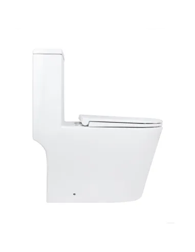 Унитаз моноблок Q-Tap Kolibri Ultra Quiet WHITE QT10226380W, 690x360x790 мм, безободковый, сиденье Soft-close