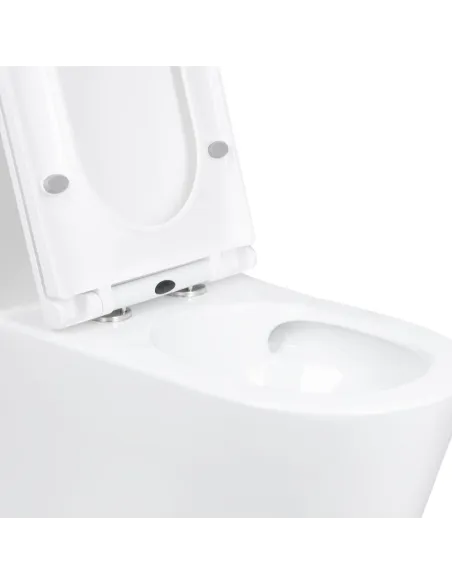 Унитаз моноблок Q-Tap Kolibri Ultra Quiet WHITE QT10226380W, 690x360x790 мм, безободковый, сиденье Soft-close