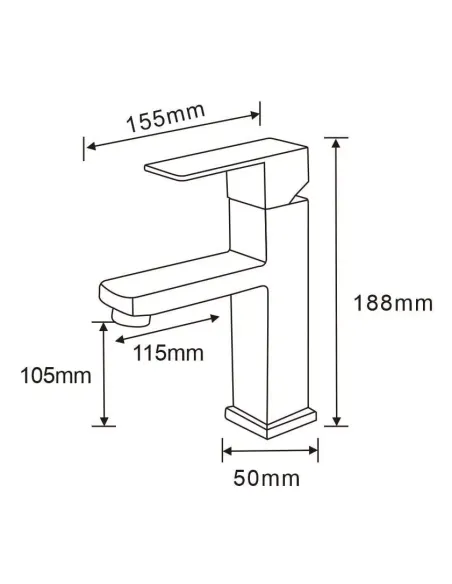 Смеситель для умывальника Wezer PRO1-02 из нержавеющей стали
