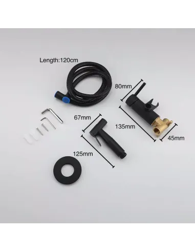 Смеситель для биде Wezer EKO9В-01-BLACK, из нержавеющей стали, с гигиеническим душем