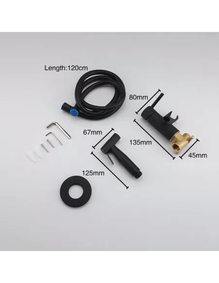 Смеситель для биде Wezer EKO9В-01-BLACK, из нержавеющей стали, с гигиеническим душем