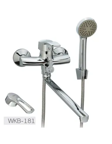 Смеситель для ванны Wezer JXD7-B181 с длинным изливом, с душевым набором