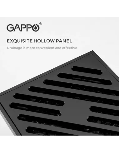 Канализационный трап Gappo G81050-6, латунь, черный