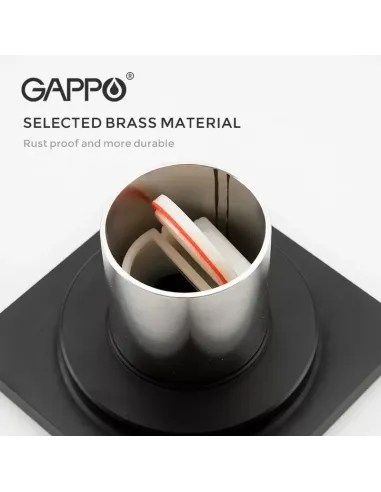 Каналізаційний трап Gappo G81050-6, латунь, чорний