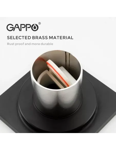 Каналізаційний трап Gappo G81050-6, латунь, чорний