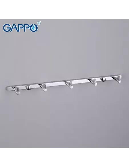 Планка с крючками Gappo G202-5, 300 мм, хром, 5 крючков