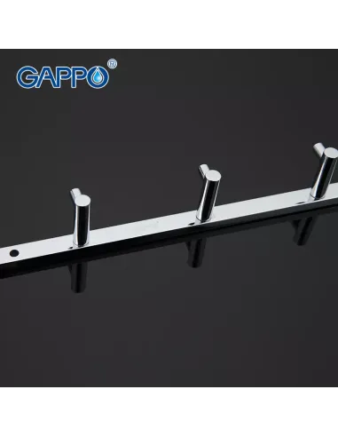 Планка с крючками Gappo G202-5, 300 мм, хром, 5 крючков