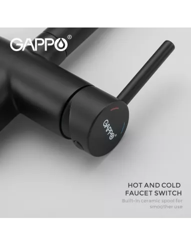 Смеситель для кухни Gappo G4398-36, с подключением к фильтру, черный