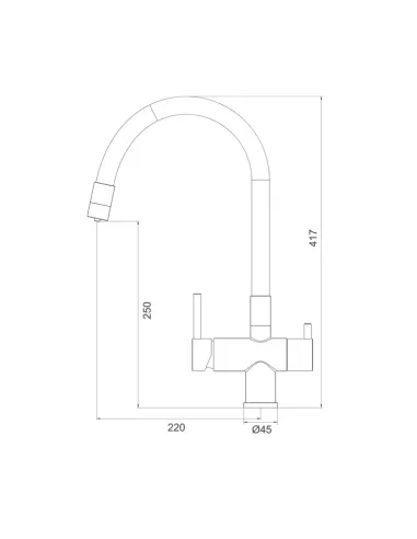 Змішувач для кухні Gappo G4398-36, з підключенням до фільтра, чорний