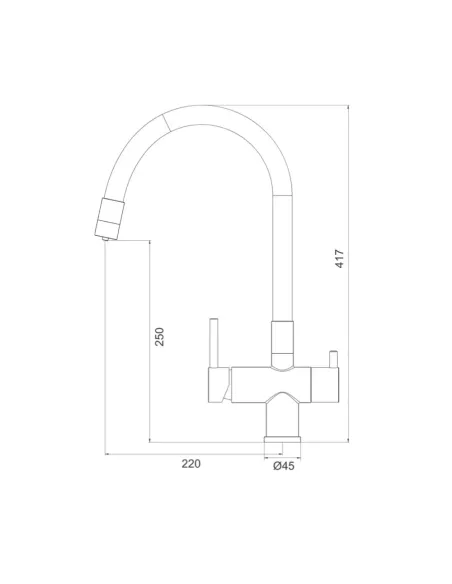Змішувач для кухні Gappo G4398-36, з підключенням до фільтра, чорний