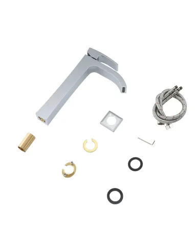 Змішувач для умивальника Gappo G1007-81, хром, високий